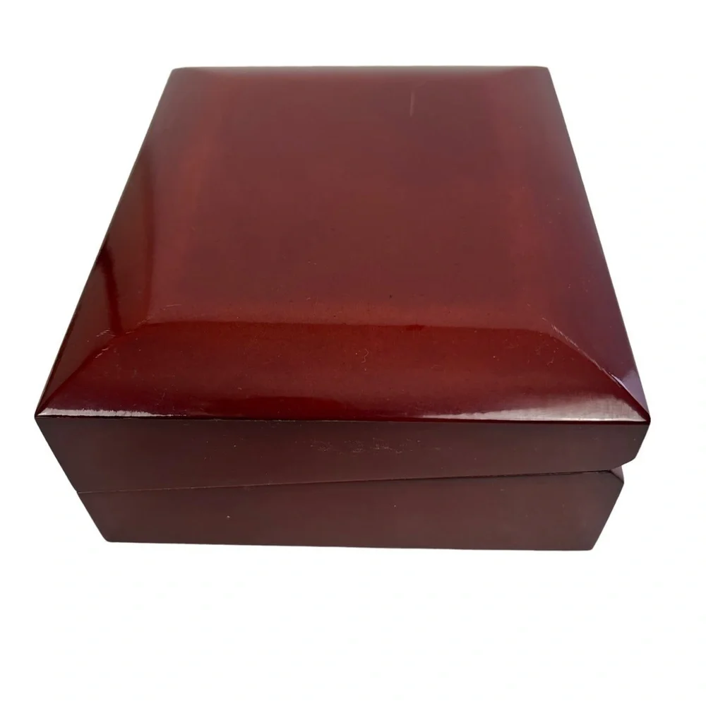 Rosewood Jewelry Box Made By Nobel Measures 6x5x2.75” Ivory Compartment Clean! - Picture 5 of 10